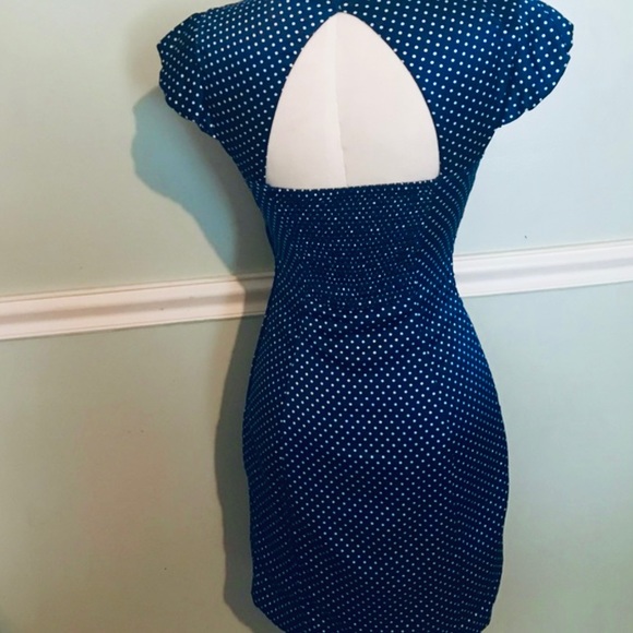 GUESS | Mary Stella boho blue polka dot mini dress - Picture 6 of 16